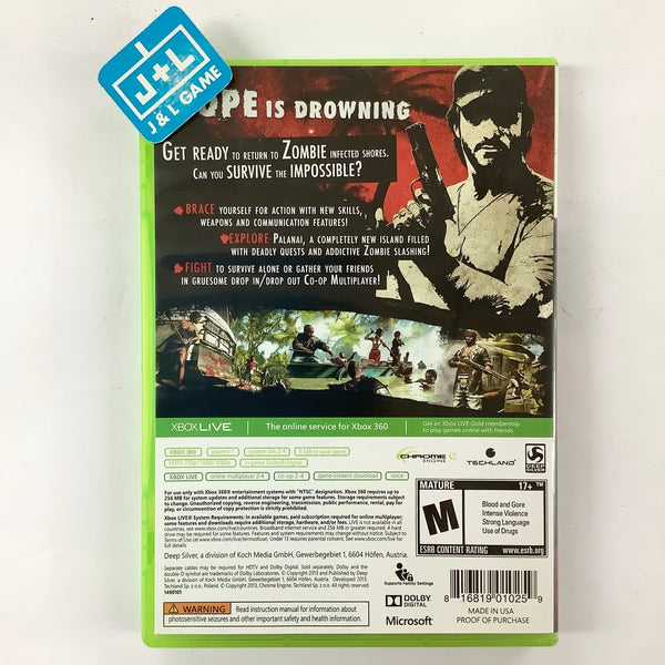 Xbox 360 Dead Island Riptide Special Edition Video Game Used With Manual