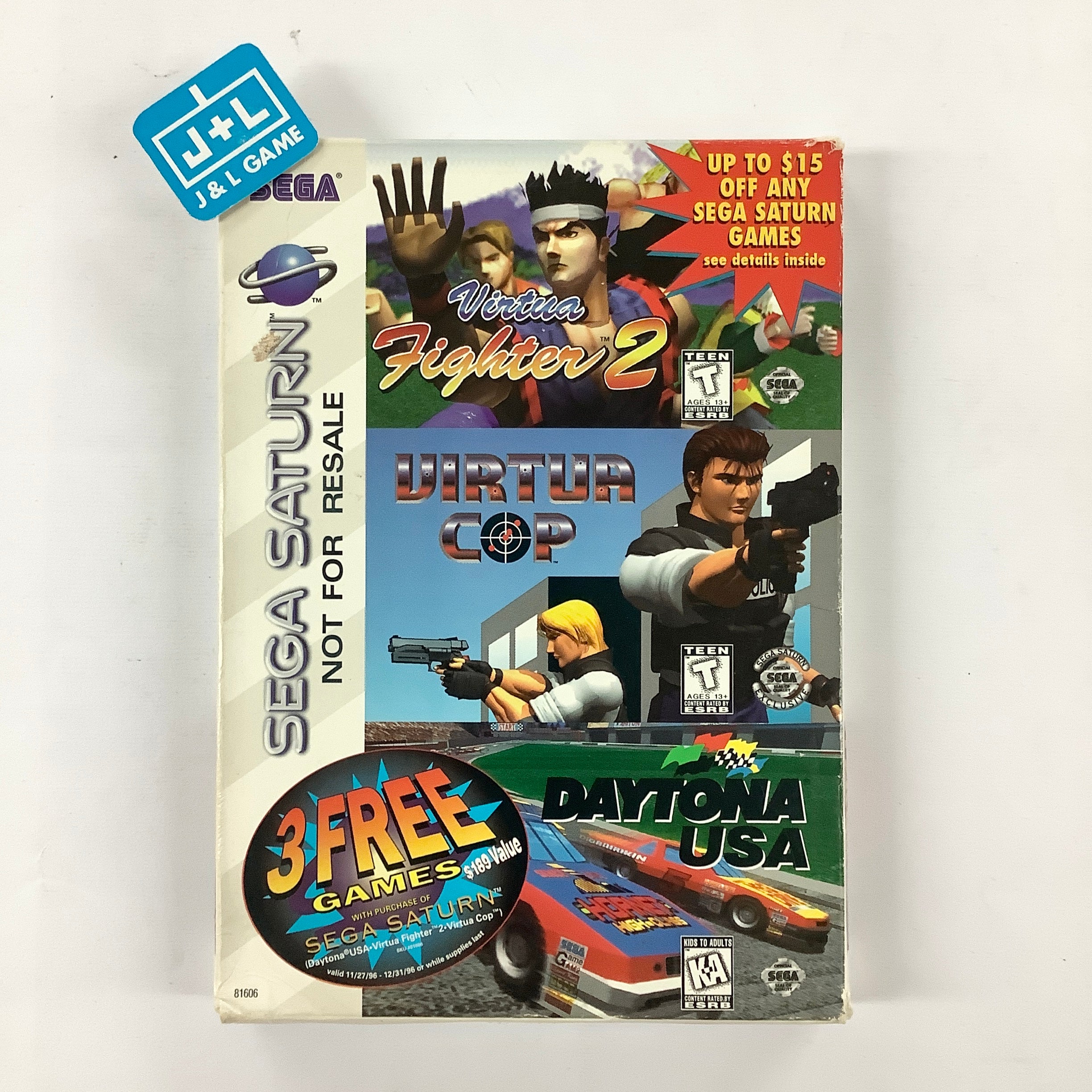 3 Free Games With Purchase of Sega Saturn - (SS) SEGA Saturn [Pre-Owne |  J&L Game