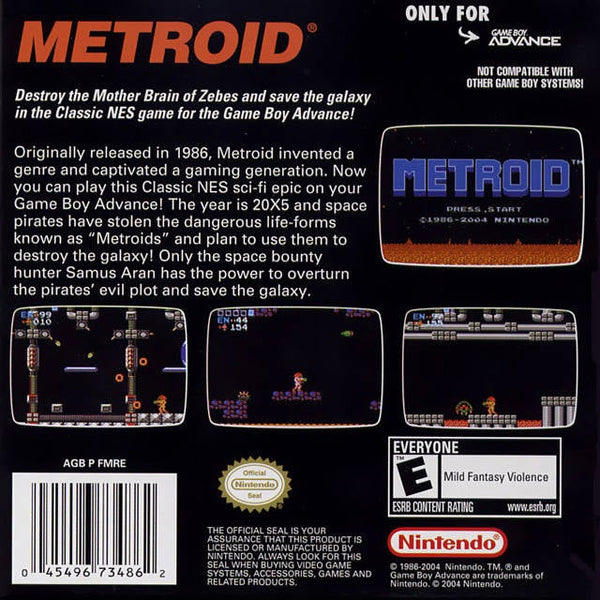 Classic NES Series: Metroid - (GBA) Game Boy Advance – J&L Video