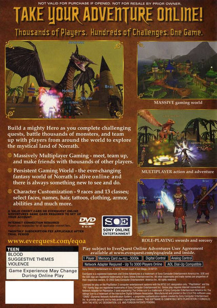 EverQuest Online Adventures - PlayStation 2 – J&L Video Games New