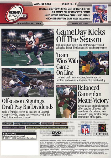 NFL GameDay 2002 Playstation 2 PS2 Used