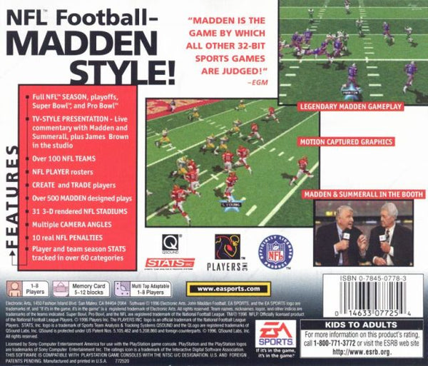 Trader Games - MADDEN NFL 97 SONY PLAYSTATION 1 (PS1) PAL-EURO (COMPLETE -  VERY GOOD CONDITION) on Playstation 1