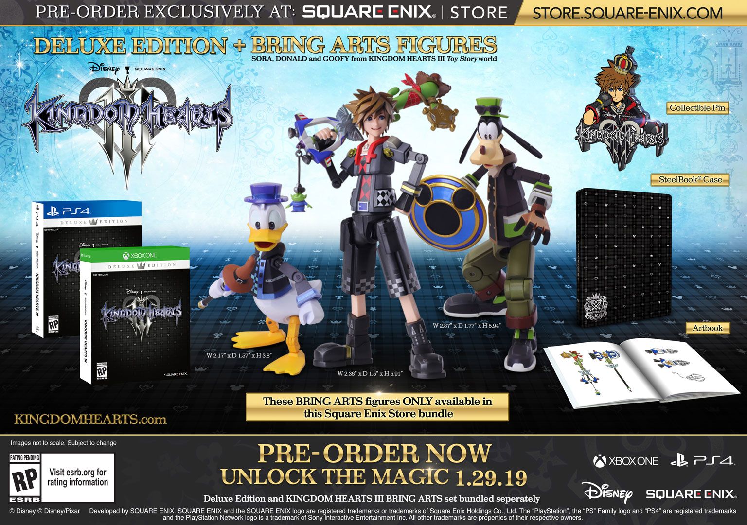 Kingdom Hearts III (Deluxe Edition + Bring Arts Figures) - PlayStation |  Ju0026L Game