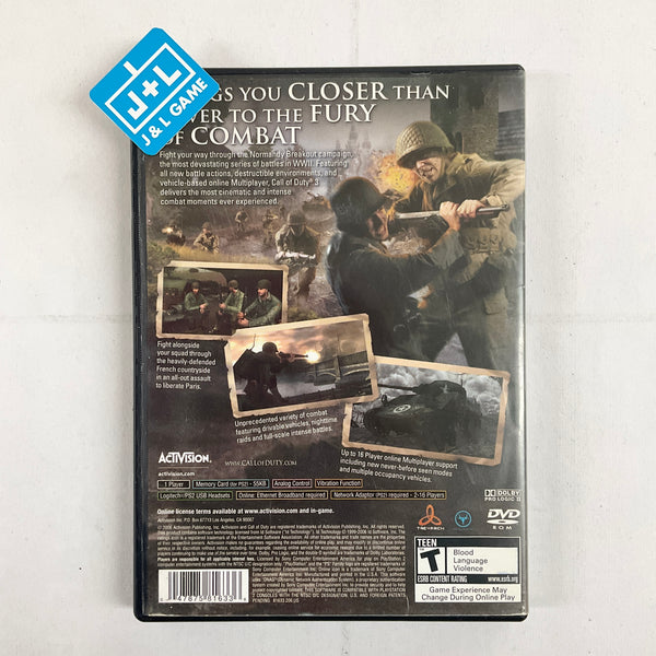 CALL OF DUTY 3 Game - Sony Playstation 2 PS2 Complete