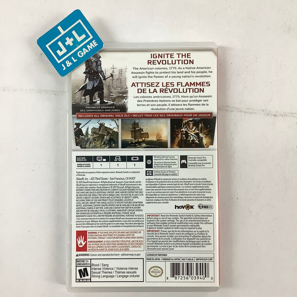  Assassin's Creed III Remastered + Assassin's Creed Liberation  Remastered NSW (Nintendo Switch) : Video Games