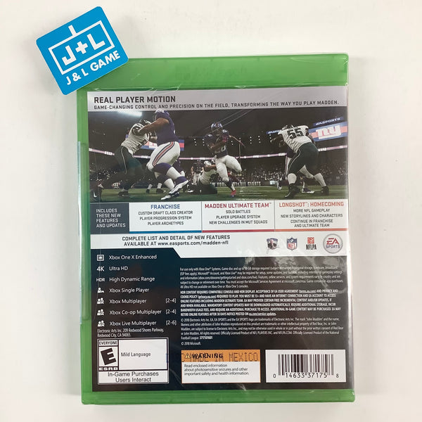 Madden NFL 19 - (XB1) Xbox One – J&L Video Games New York City