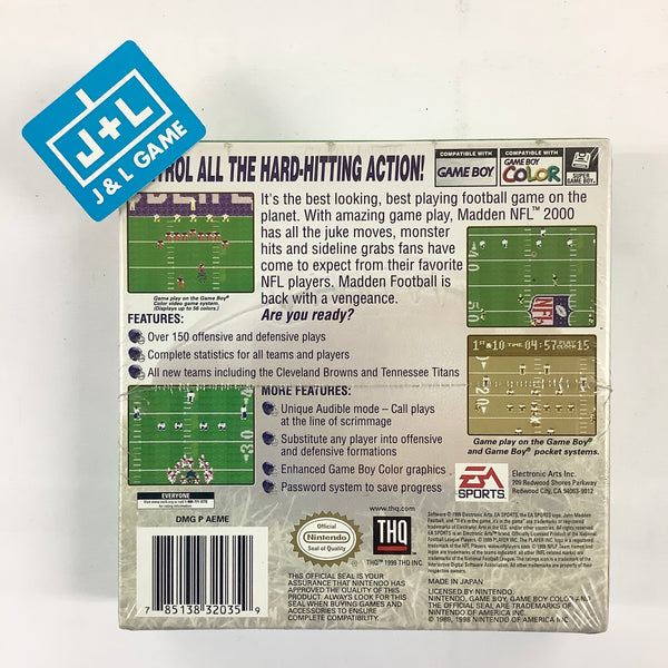 Madden NFL 2000 (Nintendo Game Boy Color, 1999) for sale online