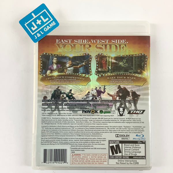 Saints Row 2 - (PS3) PlayStation 3 – J&L Video Games New York City