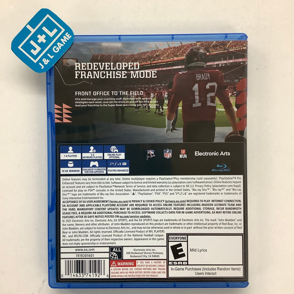 Madden NFL 22 - (PS4) PlayStation 4 [Pre-Owned] – J&L Video Games