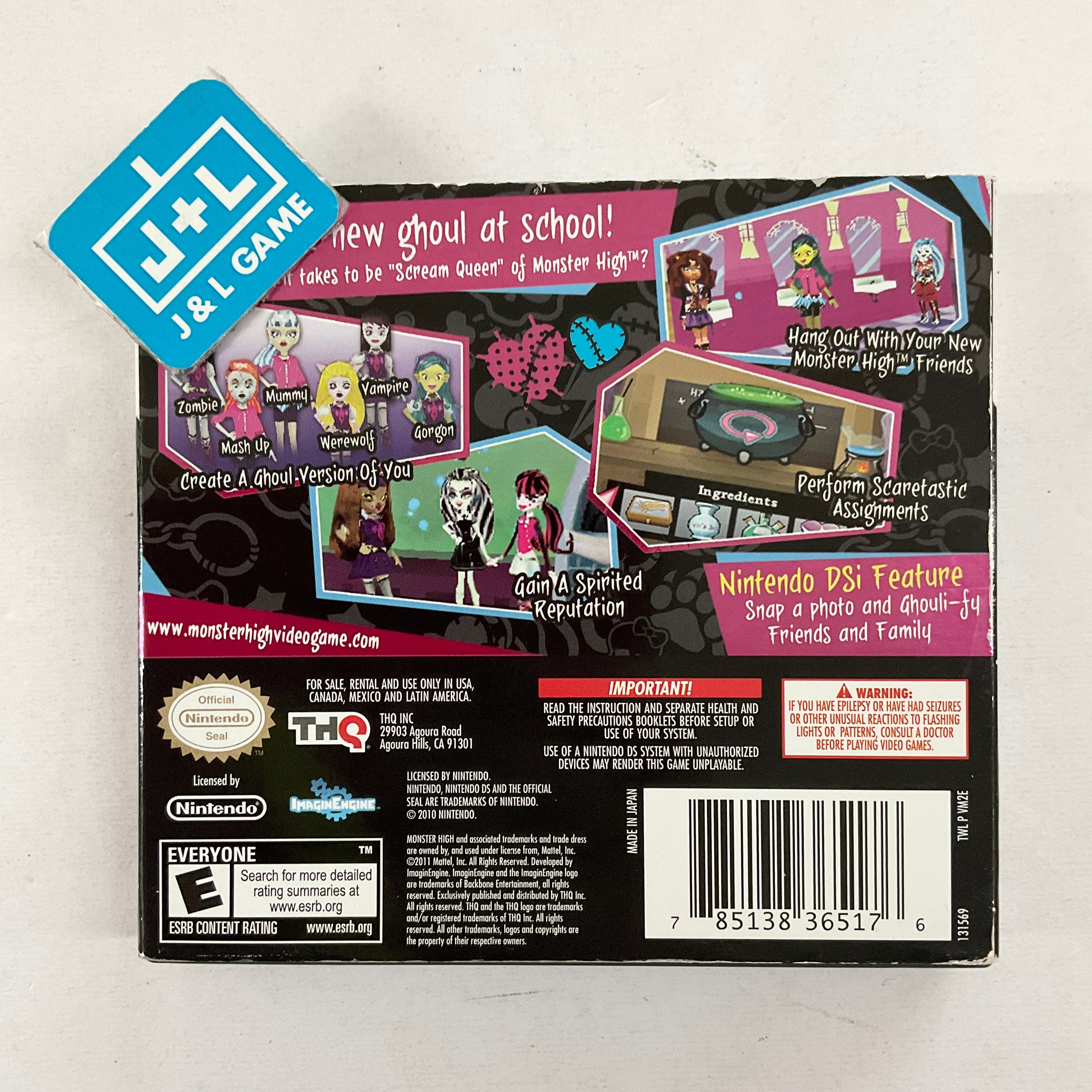 Monster High: Ghoul Spirit - (NDS) Nintendo DS [Pre-Owned] Video Games THQ   