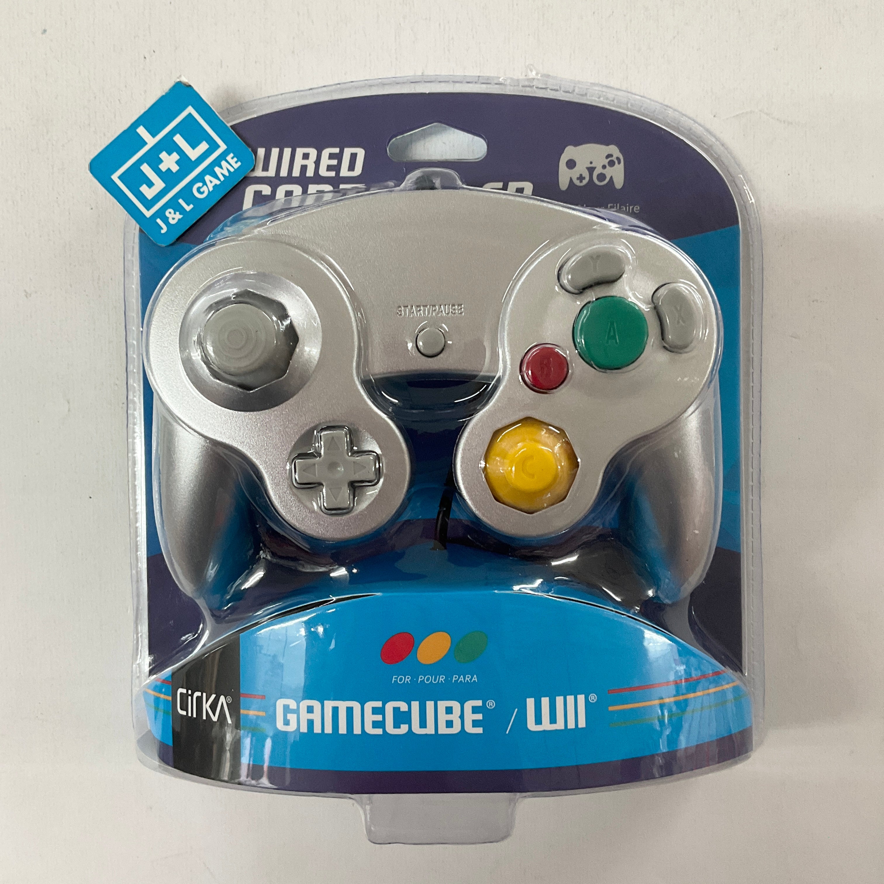 CirKa GameCube/Wii Wired Controller (Silver) - (GC) GameCube Accessories Cirka