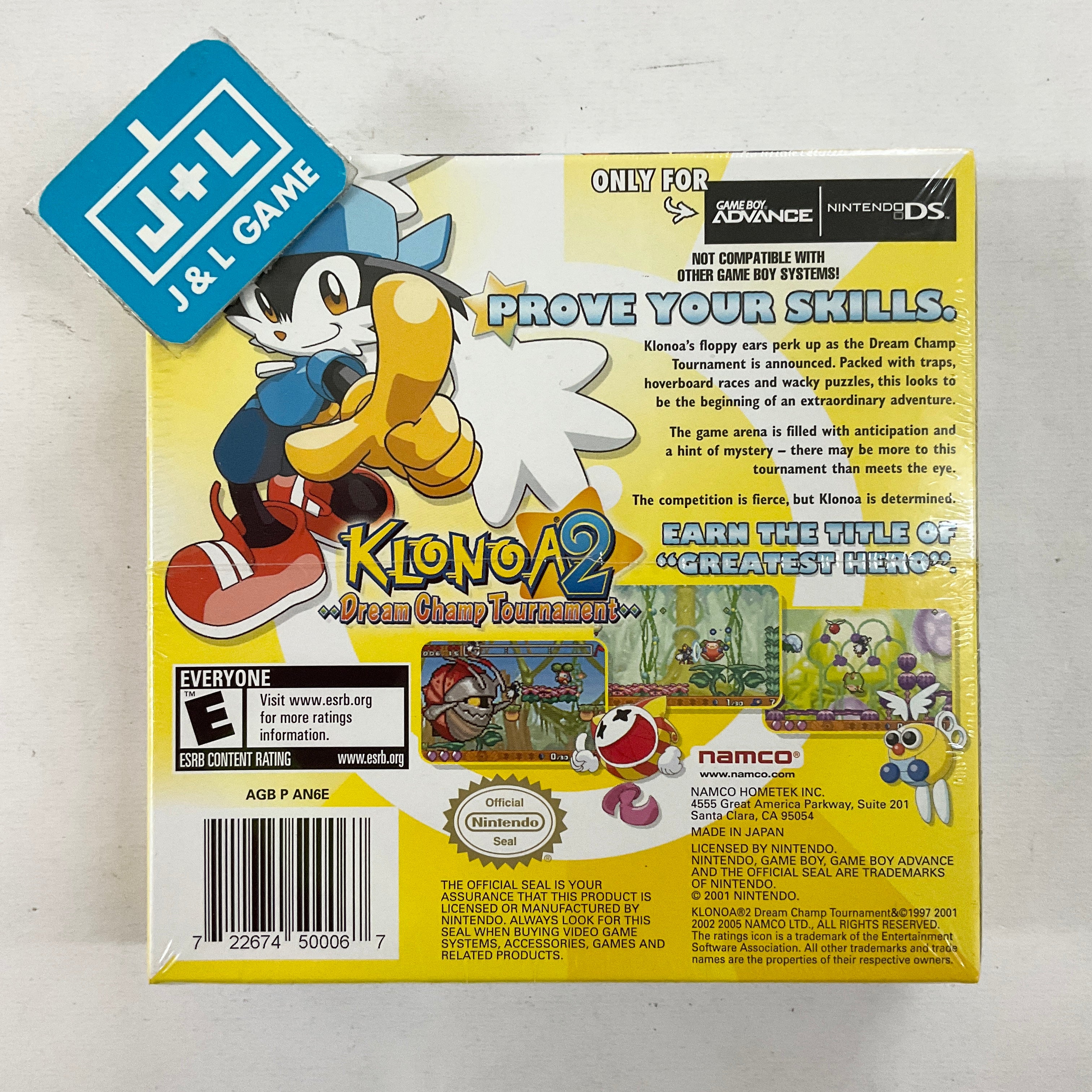 Klonoa 2: Dream Champ Tournament - (GBA) Game Boy Advance Video Games Namco   