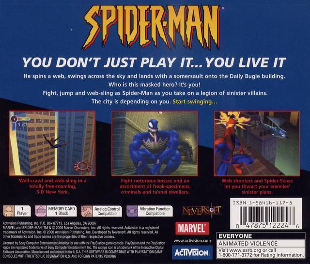 Spider-Man - (PS1) PlayStation 1 [Pre-Owned] Video Games Activision   