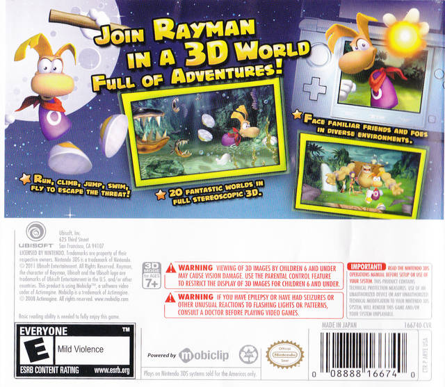 Rayman 3D - Nintendo 3DS [Pre-Owned] Video Games Ubisoft   