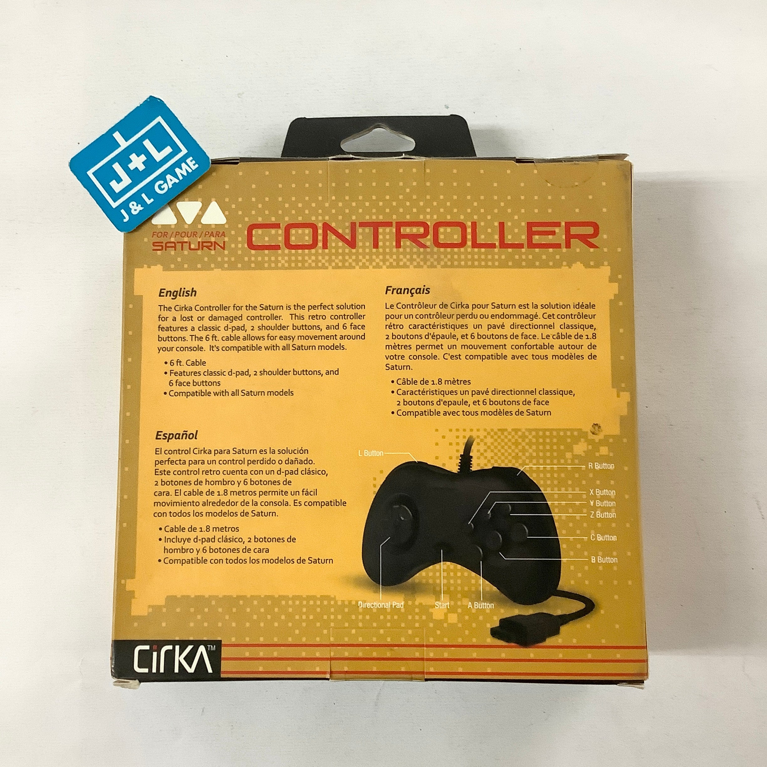 CirKa Saturn Controller (Black) - (SS) SEGA Saturn Accessories Cirka   