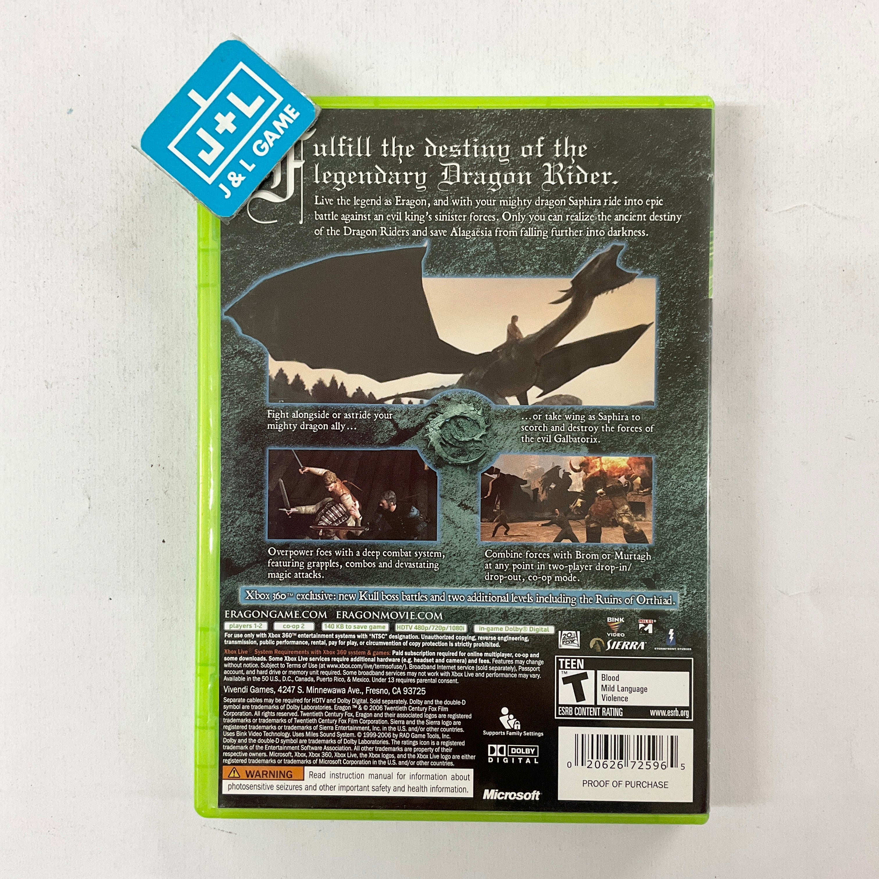 Eragon - Xbox 360 [Pre-Owned] Video Games Sierra Entertainment