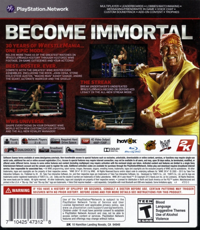 WWE 2K14 For Playstation 3 sold