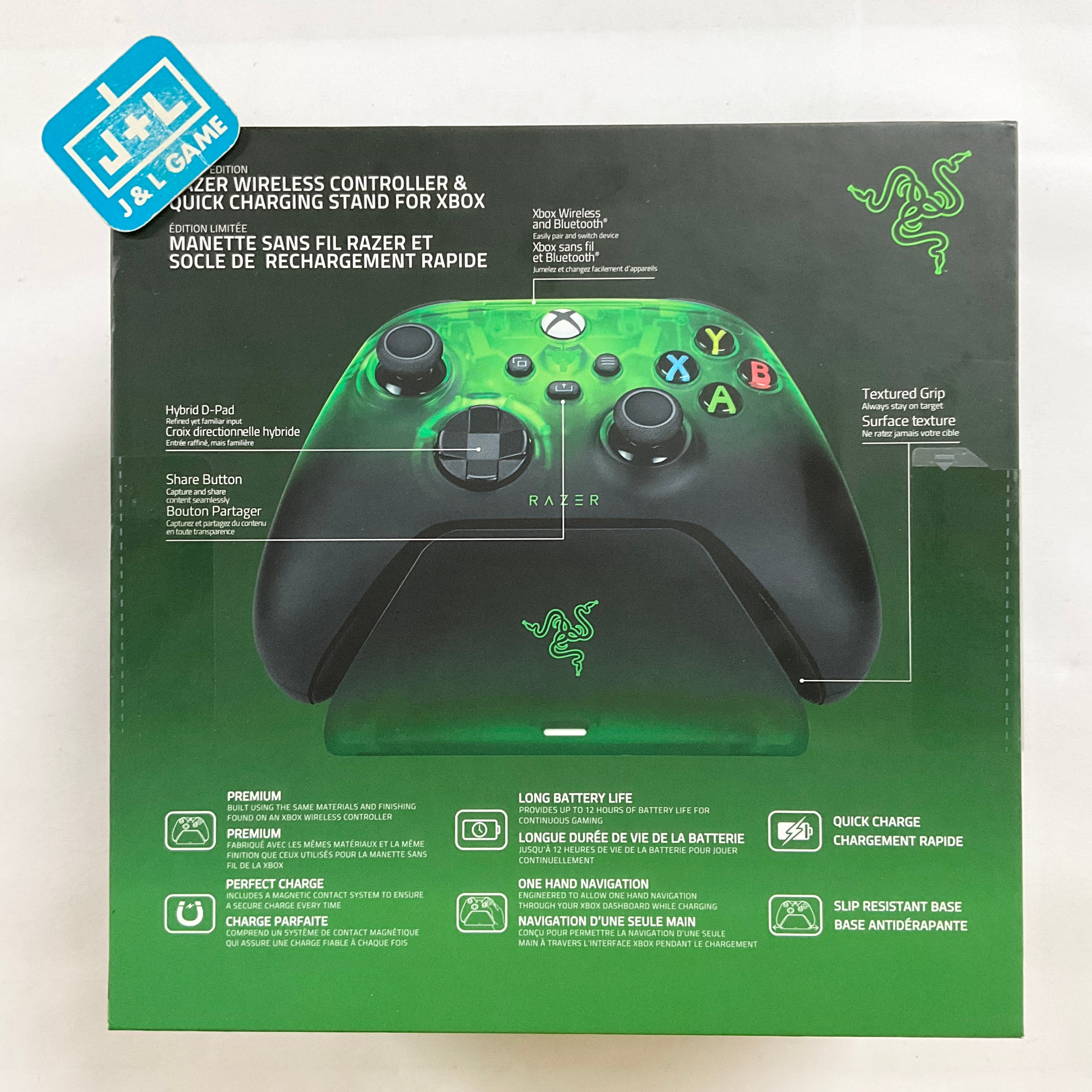 Razer Wireless Controller & Quick Charging Stand Bundle (Green) - (XSX) Xbox Series X Accessories Razer   