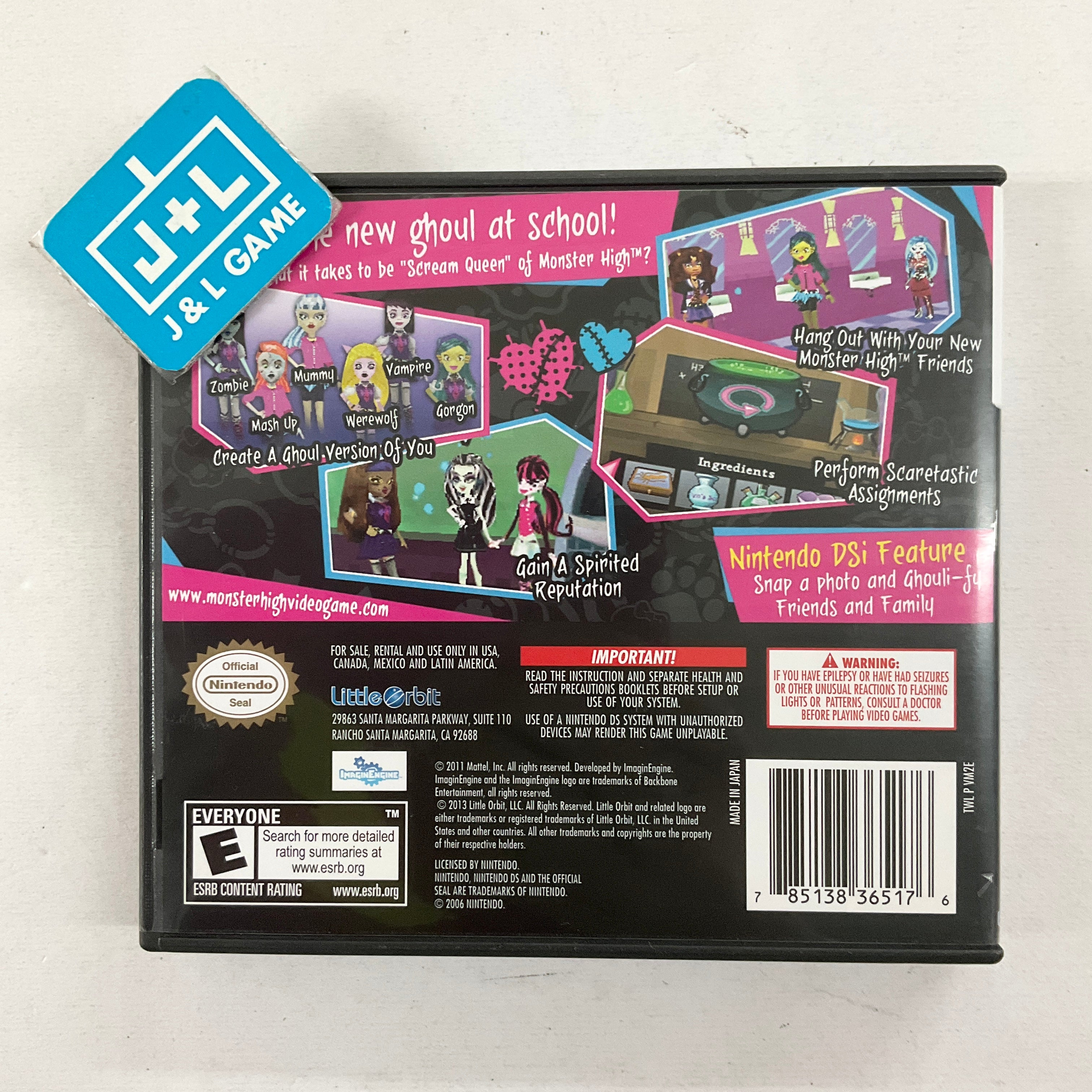 Monster High: Ghoul Spirit - (NDS) Nintendo DS [Pre-Owned] Video Games THQ   