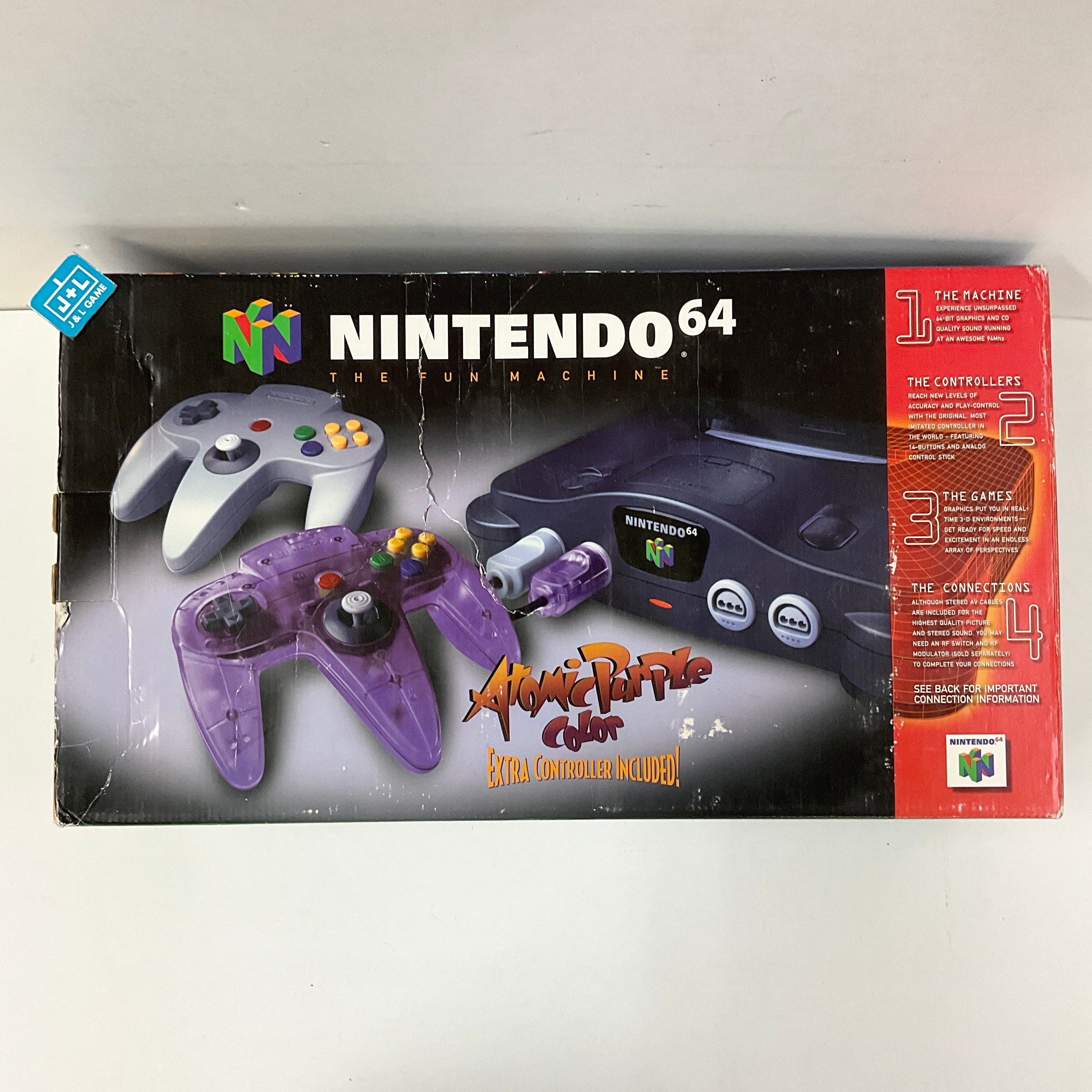 Nintendo 64 Hardware Console (Black w/ Atomic Purple Controller) - (N64) Nintendo 64 [Pre-Owned] Consoles Nintendo