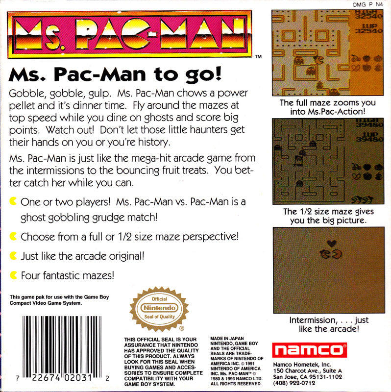 Ms. Pac-Man - (GB) Game Boy [Pre-Owned] Video Games BANDAI NAMCO Entertainment   