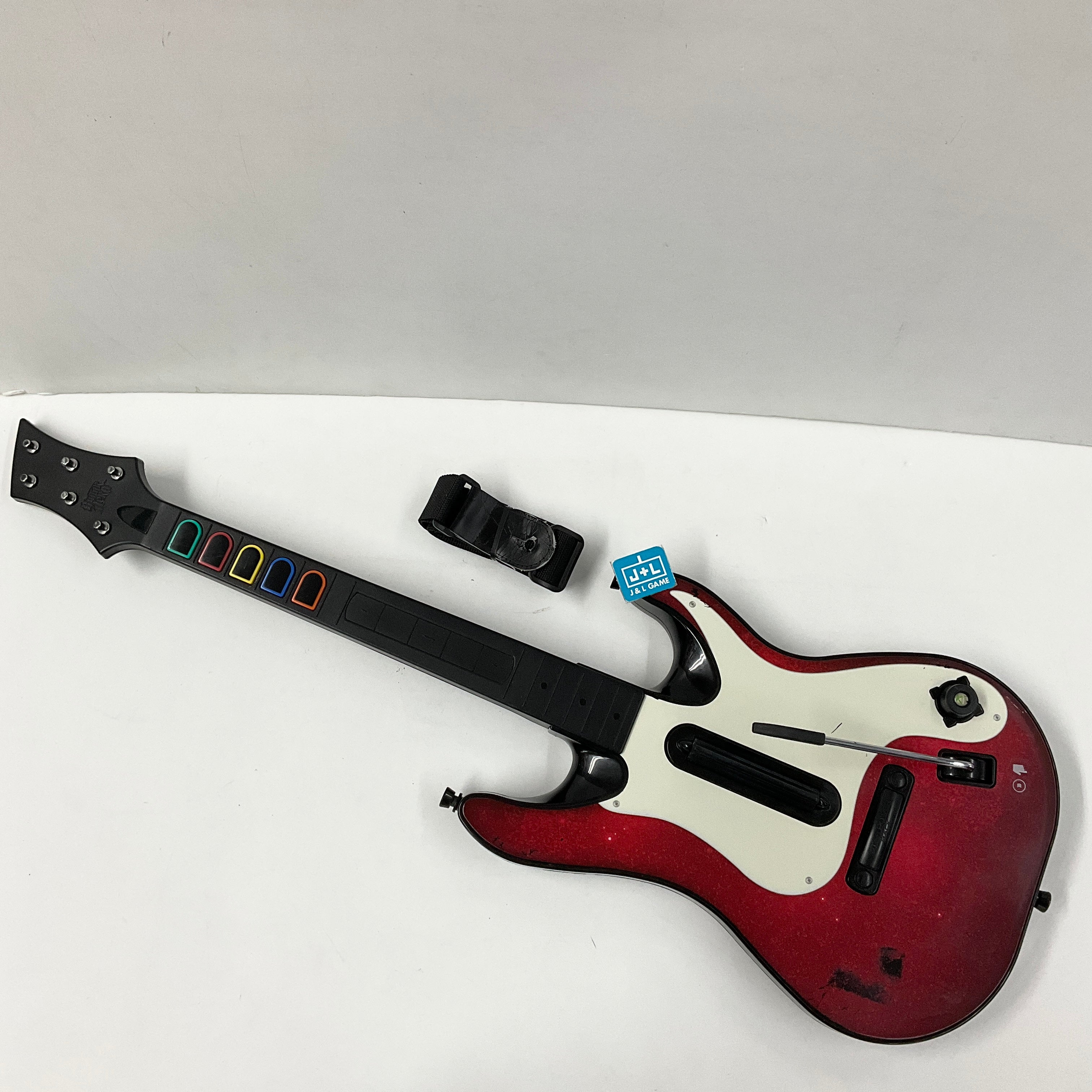 Xbox 360 Wireless Guitar Hero 5 Guitar Controller (Red White) - Xbox 360 [Pre-Owned] Accessories Activision