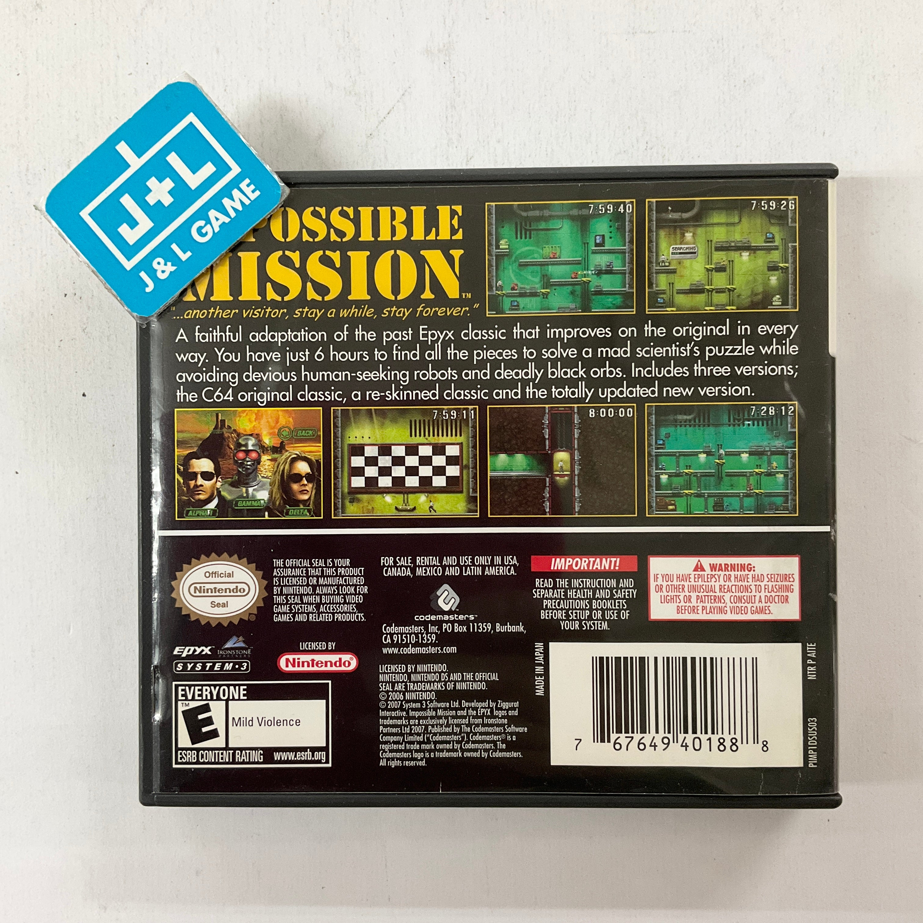 Impossible Mission - (NDS) Nintendo DS [Pre-Owned] Video Games Codemasters   