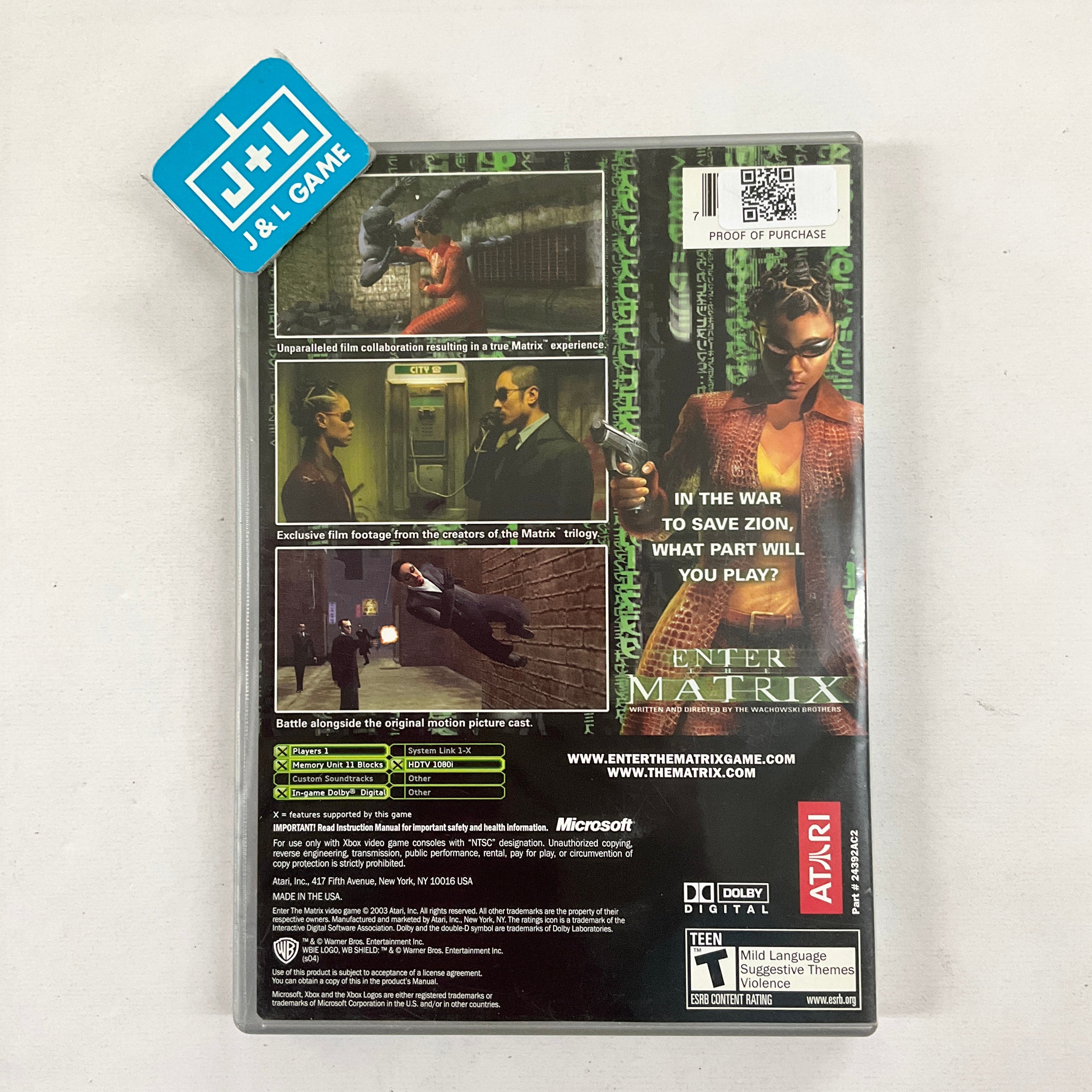 Enter the Matrix (Platinum Hits) - (XB) Xbox [Pre-Owned] Video Games Atari SA