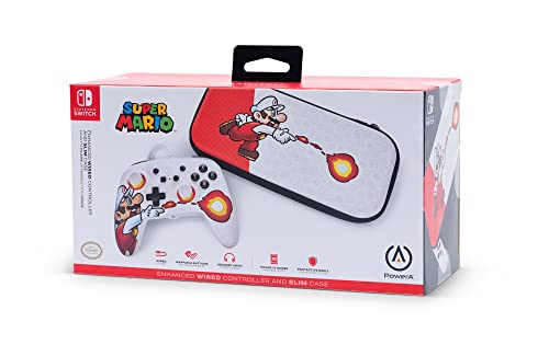 PowerA Enhanced Wired Controller and Slim Case (Mario Fireball) - (NSW) Nintendo Switch Accessories PowerA   