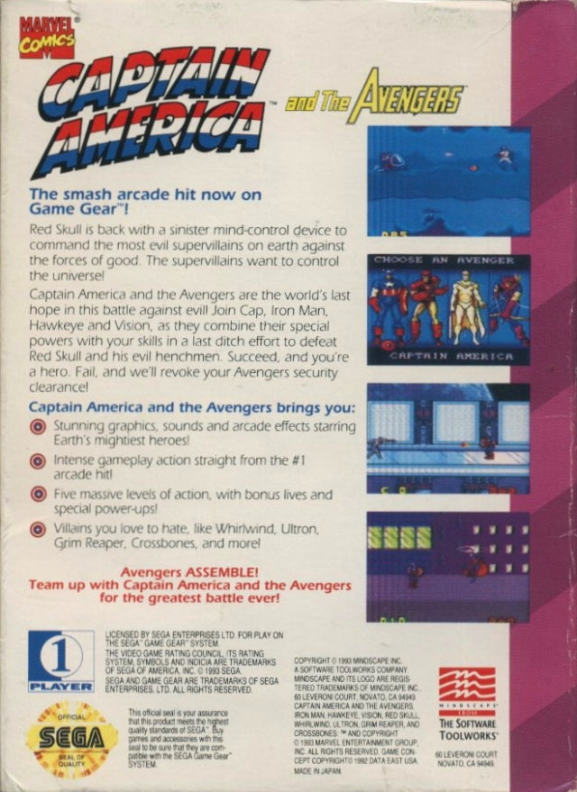 Captain America and the Avengers - (SGG) SEGA GameGear [Pre-Owned] Video Games Sega   