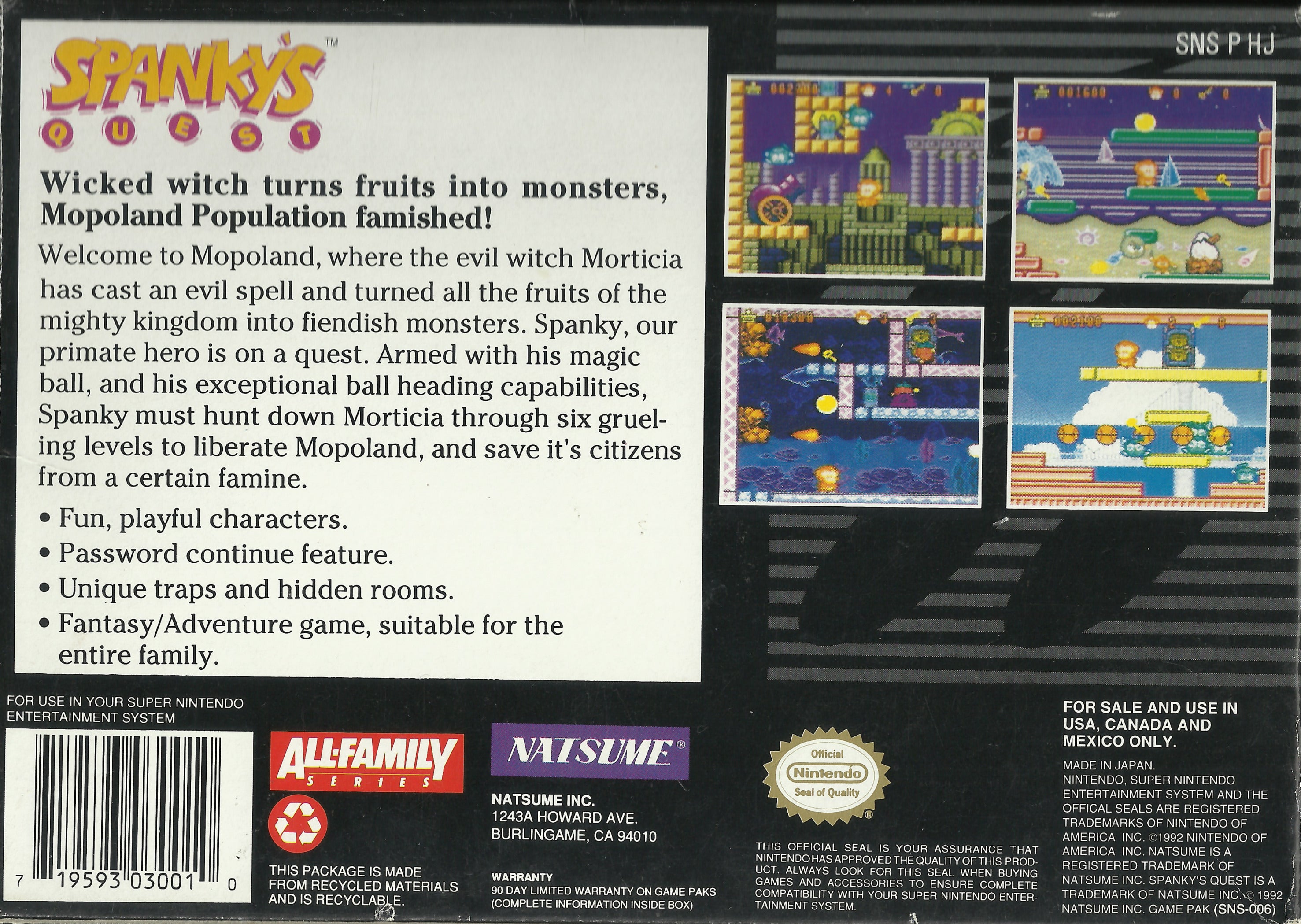 Spanky's Quest - (SNES) Super Nintendo [Pre-Owned] Video Games Nintendo   