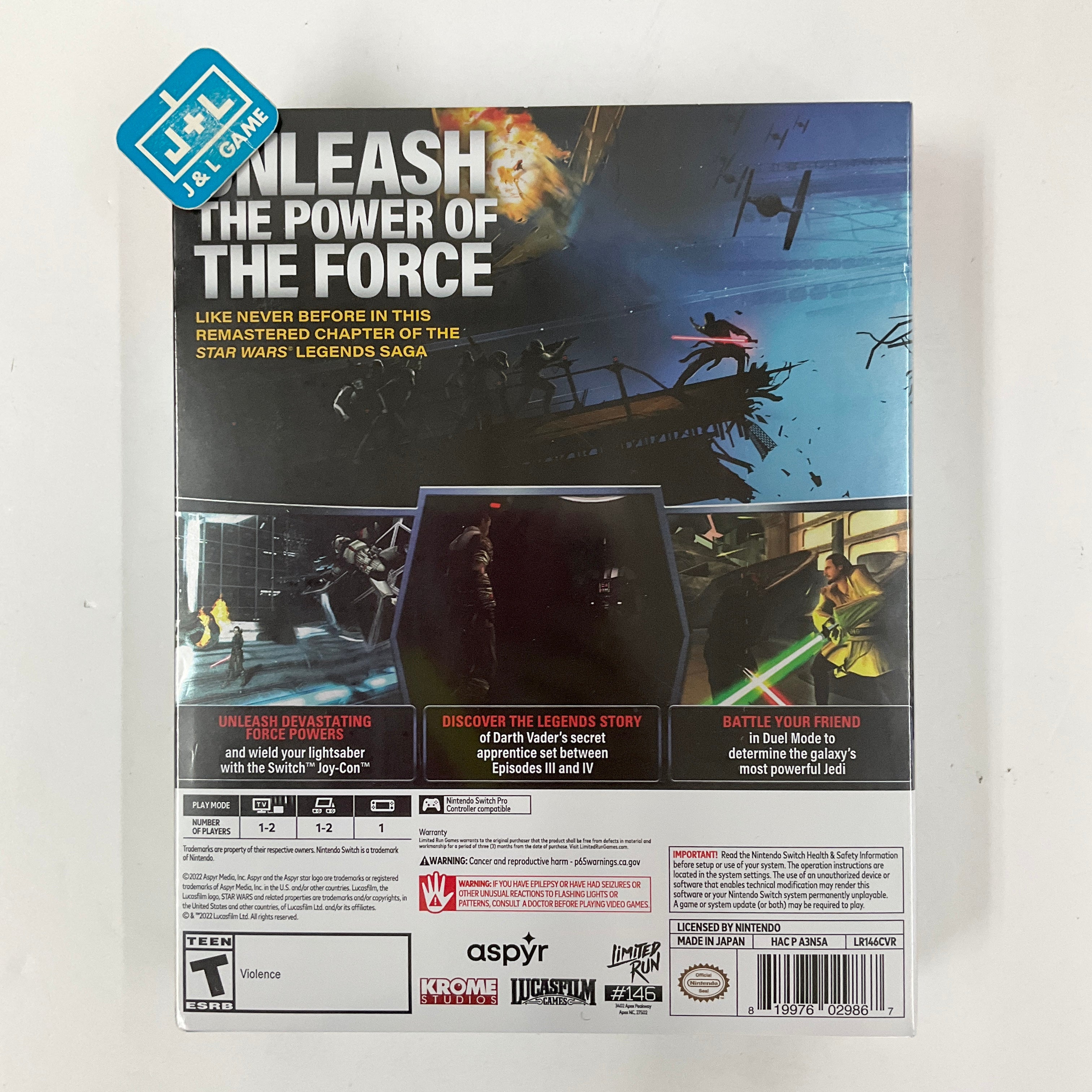 Star Wars The Force Unleashed Premium Edition (Limited Run Games #146) - (NSW) Nintendo Switch Video Games Limited Run   