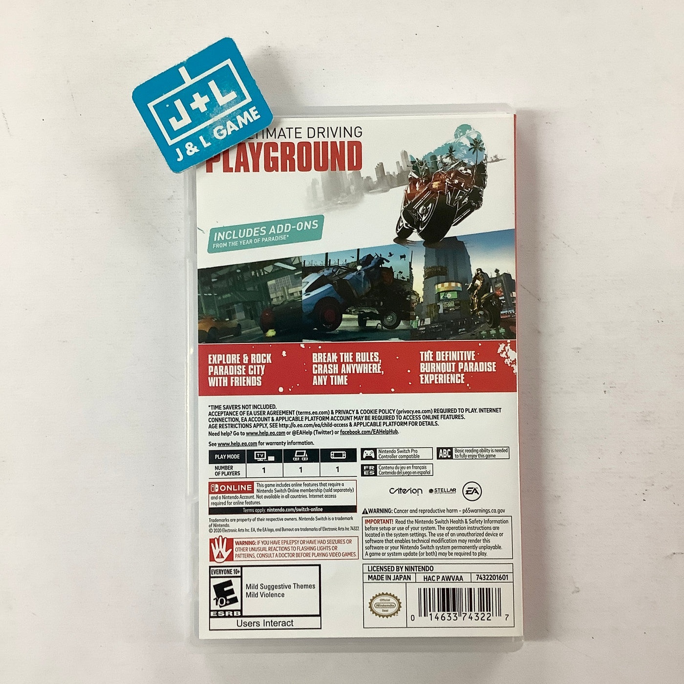 Burnout Paradise Remastered - (NSW) | J&L Game Nintendo [Pre-Owned] Switch