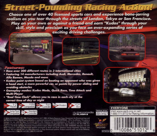 MSR Metropolis Street Racer - (DC) SEGA Dreamcast [Pre-Owned] Video Games Sega   