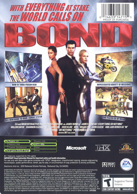 James Bond 007: Everything or Nothing (Platinum Hits) - (XB) Xbox [Pre-Owned] Video Games EA Games   