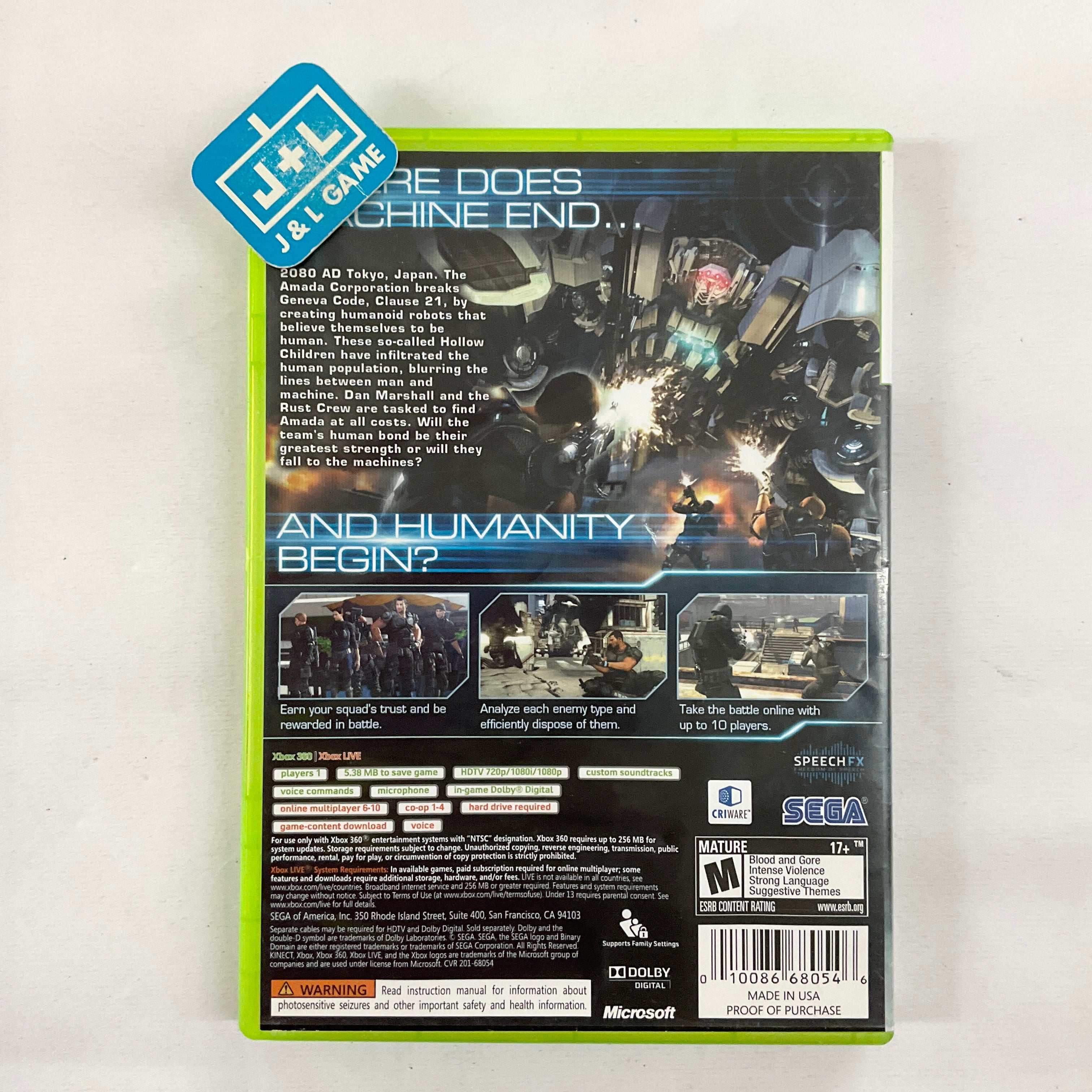 Binary Domain - Xbox 360 [Pre-Owned] Video Games Sega   