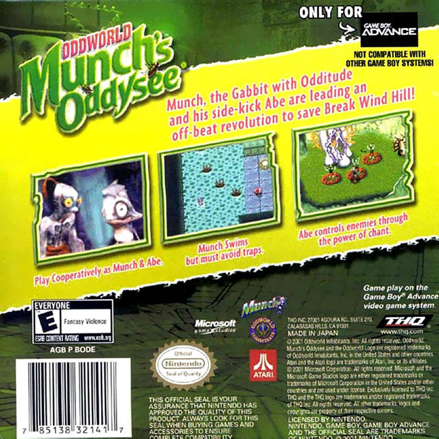 Oddworld: Munche's Oddysee - (GBA) Game Boy Advance [Pre-Owned] Video Games THQ