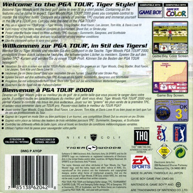 Tiger Woods PGA Tour 2000 - (GBC) Game Boy Color [Pre-Owned] Video Games THQ