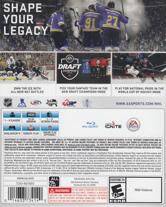 NHL 17 - (PS4) PlayStation 4 [Pre-Owned] Video Games EA Sports