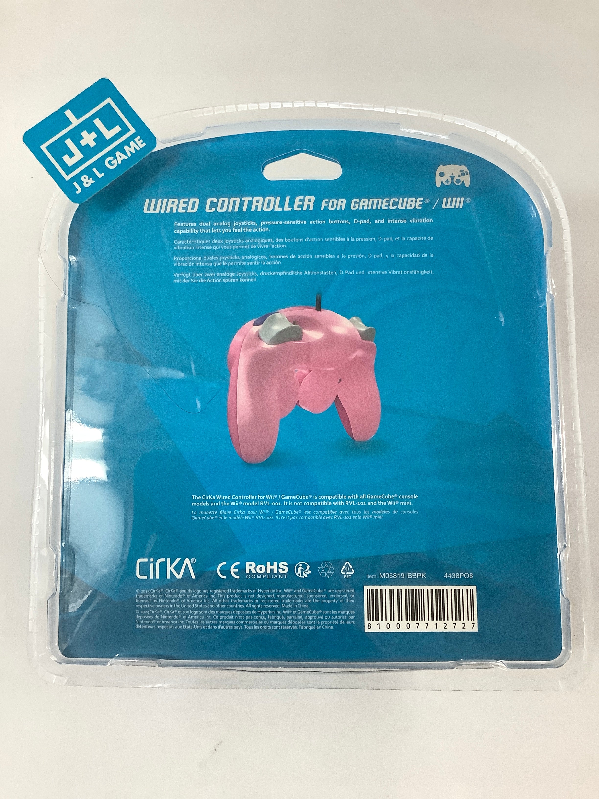 CirKa GameCube/Wii Wired Controller (Bubblegum Pink) - (GC) GameCube Accessories Cirka   