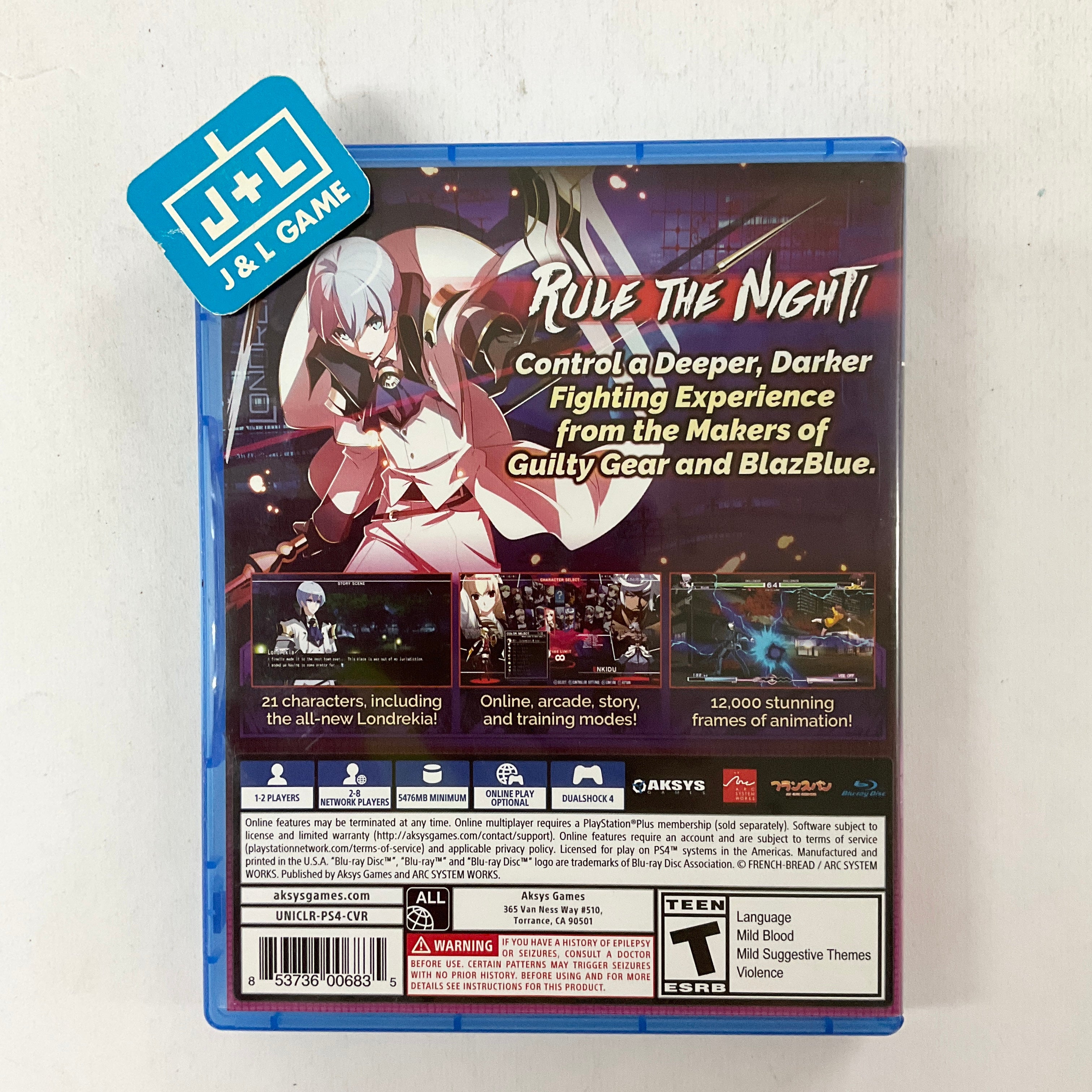 Under Night In-Birth Exe: Late[Cl-R] - (PS4) PlayStation 4 [Pre-Owned] Video Games Aksys Games   