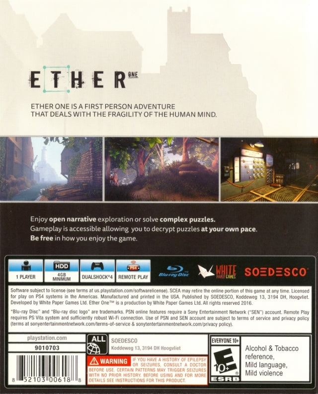 ETHER One - (PS4) PlayStation 4 [Pre-Owned] Video Games Soedesco   