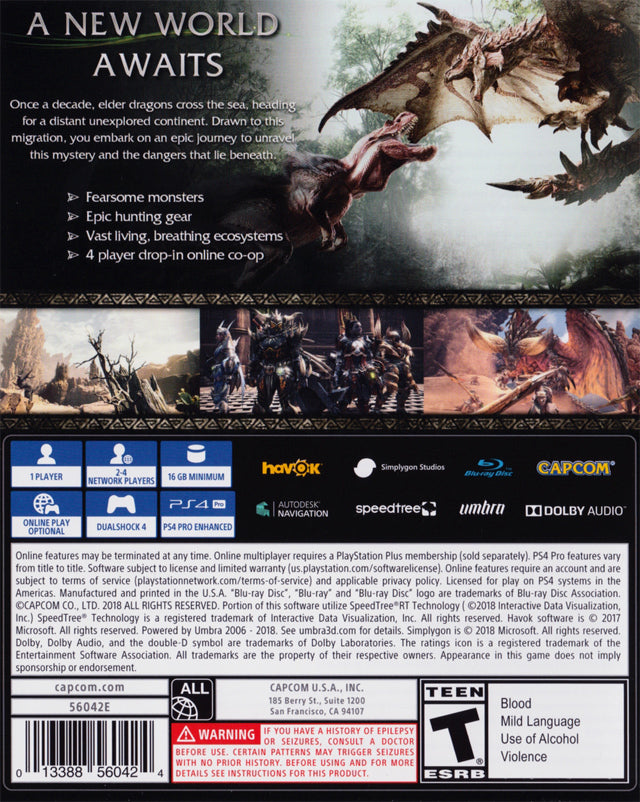 Monster Hunter: World - (PS4) PlayStation 4 [Pre-Owned]