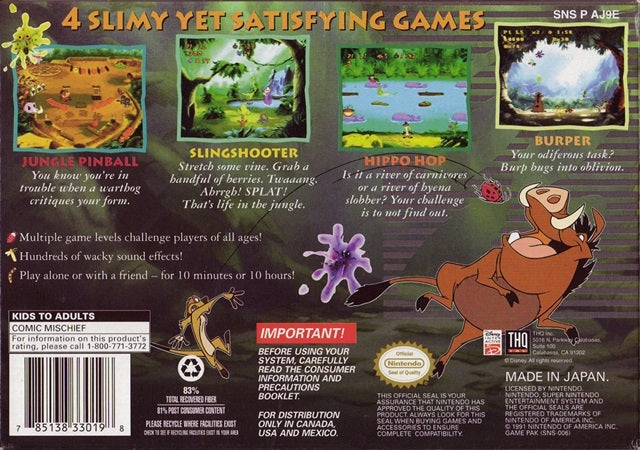 Timon popular and Pumbaa's Jungle Games PC Game