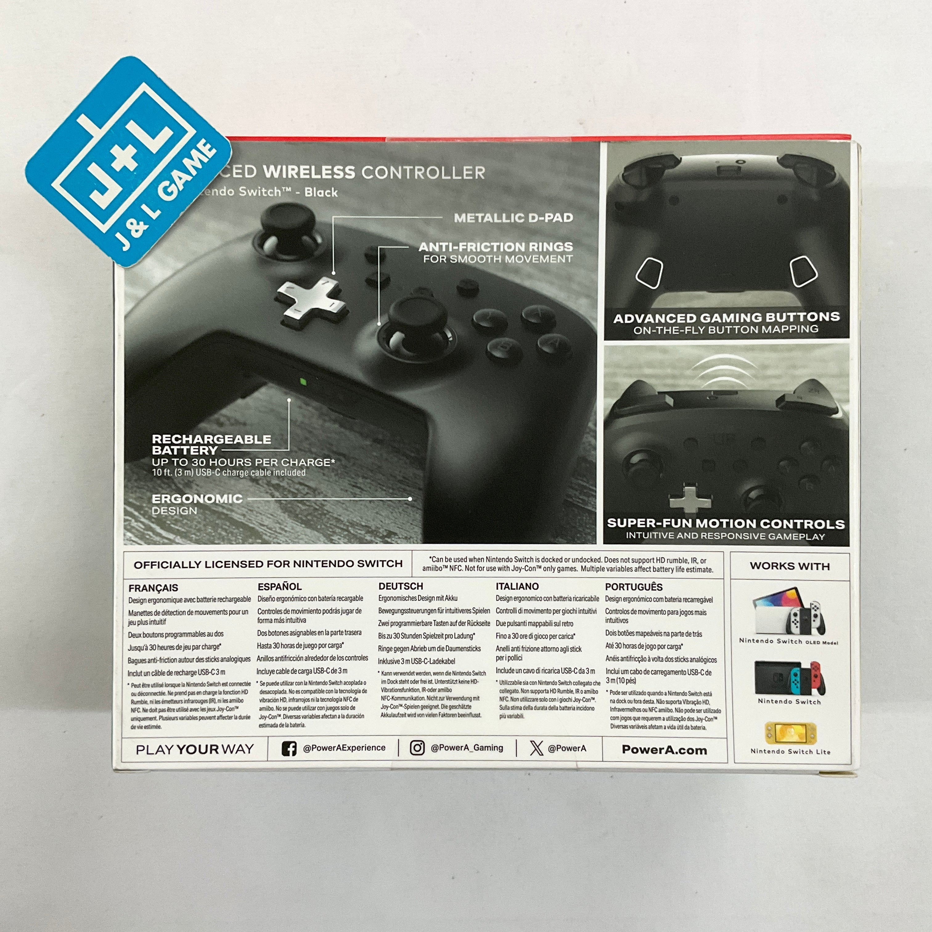 PowerA Nintendo Switch Enhanced Wireless Controller (Black) - (NSW) Nintendo Switch Accessories PowerA   