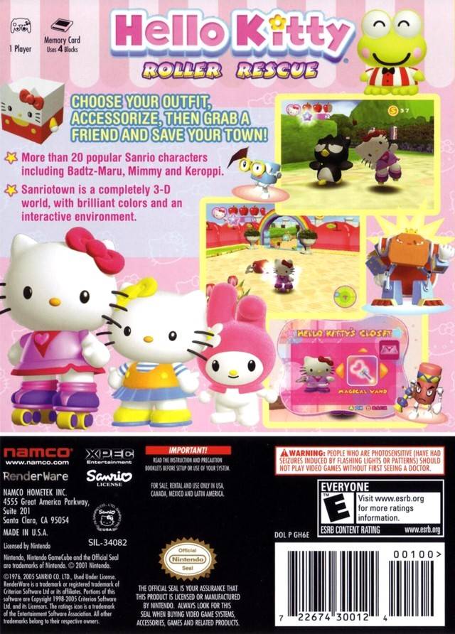 Hello Kitty Roller Rescue - (GC) GameCube [Pre-Owned] Video Games Namco   