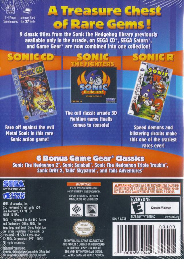 Sonic Gems Collection Player's Choice for Nintendo cheapest GameCube