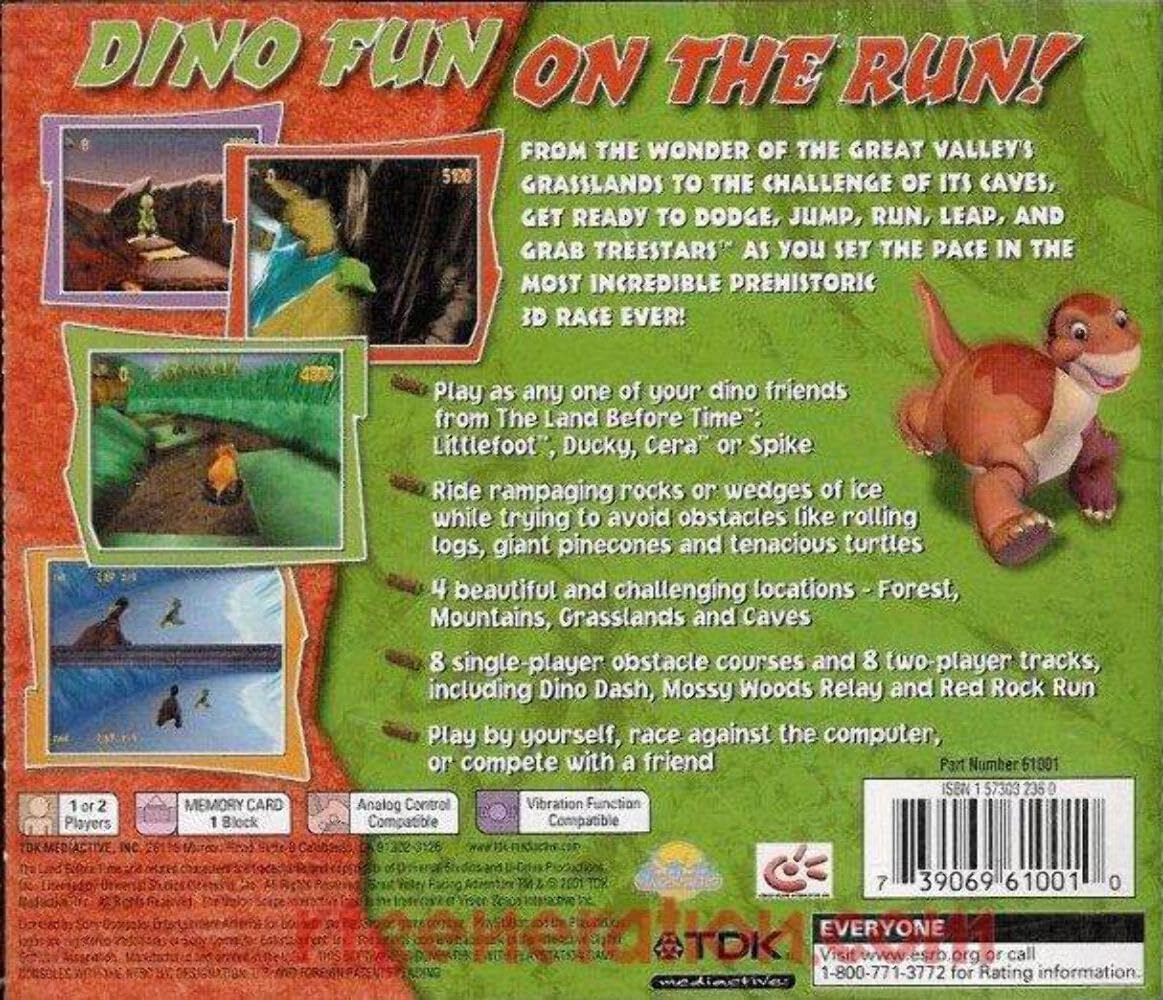 The Land Before Time: Great Valley Racing Adventure - (PS1) Playstation 1 Video Games TDK   