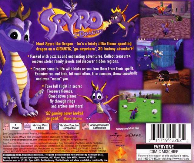 Spyro the Dragon popular PS1