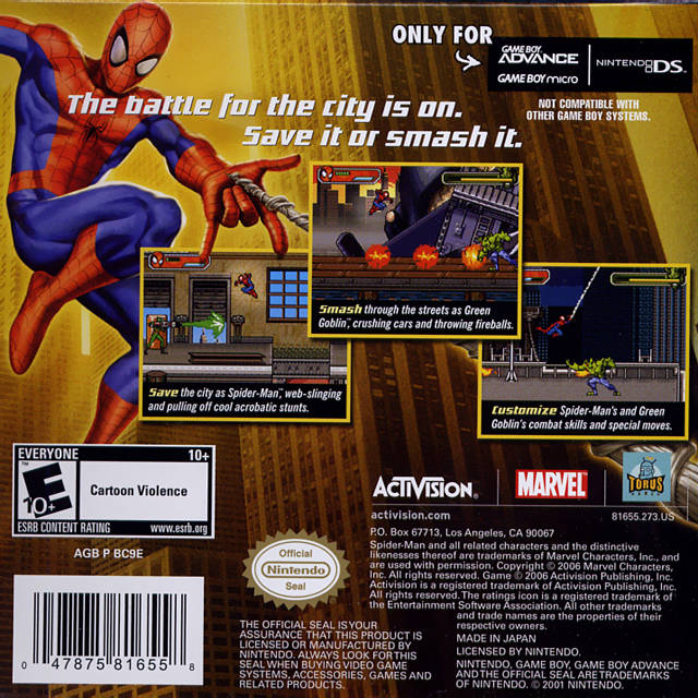 Spider-Man battle for New York hotsell gameboy advance gba in box